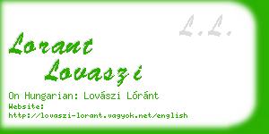lorant lovaszi business card